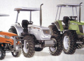 As três famílias de tratores agrícolas da Agrale - séries 4000, 5000 e BX 6000 - leves, médios e pesados, já sob o novo padrão de cores adotado na virada do século.