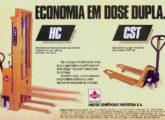Publicidade de 1989 divulgando dois dos equipamentos mais simples da linha Ameise nacional.