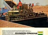 Propaganda das máquinas Barber-Greene, de 1975, já então trazendo sistemas automáticos de controle de qualidade da massa e do acabamento do asfalto.
