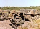Protótipo de veículo anti-minas montado sobre tanque Sherman repotenciado (fonte:Expedito Carlos Stephani Bastos).