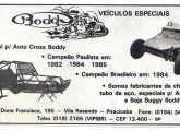 Kits para autocross Boddy em publicidade de 1986.