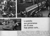 Outra propaganda institucional do mesmo mês, esta registrando a trajetória de 15 anos da Brasinca; a foto em destaque mostra a linha de fabricação da cabine-dupla Chevrolet.