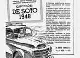 Também montado no Brasil pela Brasmotor, o novo caminhão De Soto aqui aparece na propaganda de uma concessionária carioca.