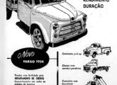 Publicidade de concessionária gaúcha da Chrysler, de julho de 1955, para a linha Fargo... 1954.