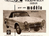 Publicidade de jornal da concessionária carioca Cassio Muniz: publicada em abril de 1960, anunciava um "modelo esporte" com mecânica VW, ainda sem nome; a propaganda oferecia carrocerias "com 2 ou 4 lugares", da última se desconhecendo a existência (fonte: Jason Vogel).