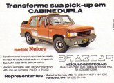 Primeiro modelo de cabine-dupla Brazcar Nelore, de 1991, aqui sobre picape Chevrolet D20; note a dianteira de desenho especial.