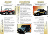 Face interna de folder publicitário dos anos 90 mostrando os três modelos então em produção pela carioca Bugre (fonte: Jorge A. Ferreira Jr.).