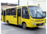 Busscar Micruss II com janelas de correr sobre chassi VW 9.150 no serviço urbano de Joinville (SC) (foto: Isaac Matos Preizner).