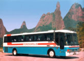 El Buss 360 de geração posterior, com grade ligeiramente diferente, apresentada na Expobus '92; em chassi Scania de motor traseiro, pertenceu à Viação Teresóplolis, da cidade fluminense de mesmo nome (fonte: Jorge A. Ferreira Jr.).