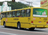 Urbanus padron com três portas e chassi Volvo B58 aplicado às linhas troncais do sistema integrado de Blumenau (SC) (foto: César Mattos). 