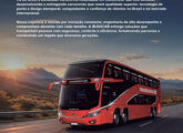 O carro-chefe da Busscar ilustra esta propaganda de maio de 2026 registrando o octogésimo aniversário da empresa.