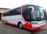 Rodoviário Vissta Buss sobre chassi de dois eixos com motor traseiro da CST Turismo, de Sombrio (SC) (fonte: site egonbus).