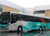 Apache com portas à esquerda sobre chassi Volvo de motor dianteiro e três eixos operando no sistema integrado de Belo Horizonte (MG) (foto: Matheus Henrique / onibusbrasil).