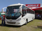 Carroceria Solar sobre chassi Agrale, ônibus exposto no stand da empresa gaúcha na feira Agrishow 2017 (foto: LEXICAR).