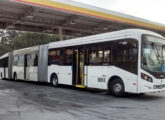 Protótipo do chassi biarticulado Scania F 360 HA com carroceria Millenium BRT (foto: Henrique Santos / onibusbrasil).