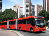 Um dos primeiros biarticulado Caio-Scania entregues a Curitiba em 2019 (fonte: portal planetacarsz).