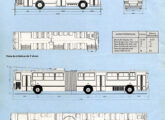 Perfil dos dois modelos de trólebus Villares fornecidos com carroceria Caio (fonte: Ivonaldo Holanda de Almeida).