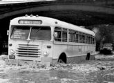 Urbano Caio em chassi não identificado; pertencente à empresa carioca Auto Diesel, enfrenta uma enchente no centro da cidade em 1959 (fonte: portal memoria7311).