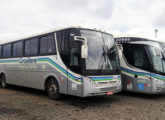 Giro 3400 em chassi VW 17.210 EOD da extinta Circullare Auto Omnibus, de Poços de Caldas (MG), ao lado de dois rodoviários Marcopolo da mesma empresa (foto: Adamo Bazani / diariodotransporte).