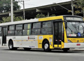 Millennium II de duas portas em chassi Mercedes-Benz O 400 de piso baixo no transporte urbano paulistano (fonte: Isaac Matos Preizner).