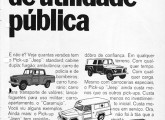 Propaganda Willys de 1966 anunciando sua linha de utilitários em versões especiais, preparadas pela Carraço.