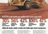 Propaganda da segunda metade da década de 70 enunciando os ganhos do motoscraper de dois motores 627B sobre os modelos menos caros (fonte: João Luiz Knihs).