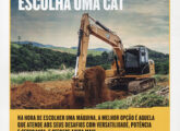 Publicidade de outubro de 2023 para as novas escavadeiras pequenas da Cat.