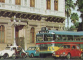 Cermava-LP 1964 trafegando diante do Palácio do Catete, Rio de Janeiro (RJ), em detalhe de cartão postal.
