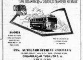 Propaganda de setembro de 1956 anunciando a nova carroceria preparada para o recém-lançado chassi nacional da Mercedes-Benz.