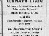 Anúncio compartilhado com a Caio, publicado em março e abril de 1957, igualmente dedicado ao novo chassi Mercedes-Benz.