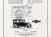Até 1929, quando inaugurou sua nova planta, a GM encarregava a rede de distribuidores pela divulgação de seus veículos; este anúncio é de novembro de 1926.