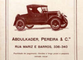 Automóvel Chevrolet 1927 em publicidade de concessionária do Rio de Janeiro.