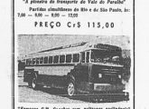 GM Coach ilustrando publicidade da empresa rodoviária Pássaro Marrom, publicada em dezembro de 1953.