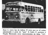 Matéria de jornal de maio de 1955 mostrando um dos "possantes G.M." adquiridos pela nova concessionária carioca Viação Maracanã (fonte: Marcelo Almirante).