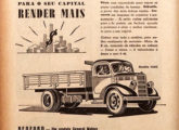 Caminhão médio Bedford, de origem inglesa, também montado no Brasil pela GM; a publicidade é de março de 1952.