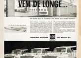Propaganda de junho de 1958 ressaltando a tragetória histórica da GM no Brasil.