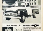 A primeira picape nacional da Chevrolet, então batizada Expresso de Aço; o anúncio é de agosto de 1958.