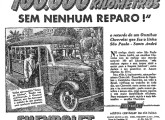 Ônibus Chevrolet com carroceria brasileira em publicidade de 1938.