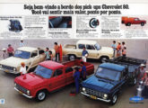 Publicidade da linha de picapes Chevrolet para 1980; note, à direita, a menos comum versão C-10/1000 - chassi-cabine com carroceria de madeira.