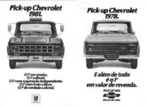 Os pioneirismos da picape Chevrolet - além do maior valor de revenda - são registrados nesta propaganda de dezembro de 1980.