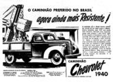 Caminhão Chevrolet 1940 em publicidade de jornal de janeiro daquele ano; note que a Cirb era um dos representantes nacionais da marca.