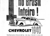 Publicidade de abril de 1940 exaltando a liderança nacional da Chevrolet em vendas de automóveis.