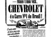 Nesta publicidade de abril de 1941, mais uma vez a GM comemora a liderança brasileira em automóveis.