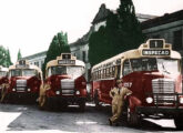 Em 1948, diante da fábrica brasileira, entrega de quatro GMC para a CMTC (fonte: Martinho Martins / São Paulo de Antigamente).