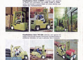 Publicidade Clark do final de 1980 dedicada às linhas de empilhadeiras elétricas TW e a combustão C-300 (fonte: João Luiz Knihs).