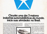 Publicidade de setembro de 1967 anunciando a aquisição da Simca brasileira pela Chrysler.