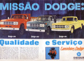 Divulgação do lançamento da família de caminhões Dodge nacionais em maio de 1969.
