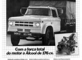 Uma das peças publicitárias de lançamento do Dodge E-13, primeiro caminhão a álcool da marca.
