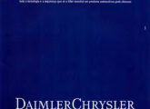 A união da Chrysler à Daimler-Benz selaria o futuro da marca no Brasil; a publicidade é de dezembro de 2000.