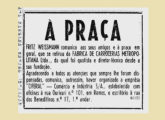 "Comunicado à Praça", de fevereiro de 1956, onde Franz Weissman informa sobre seu desligamento da Metropolitana e a criação da Ciferal.
